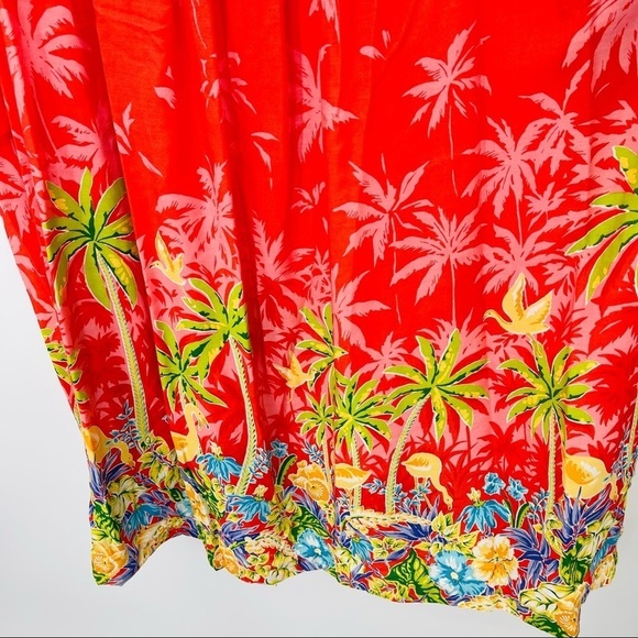 Vintage amara Hawaiian mumu maxi dress flamingo tropical novelty print - Picture 7 of 13